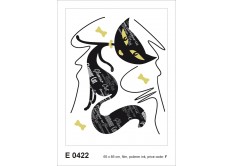 E 0422 AG Design Samolepiace dekorácie - samolepka na stenu - Glamour cat girl, veľkosť 65 cm x 85 cm